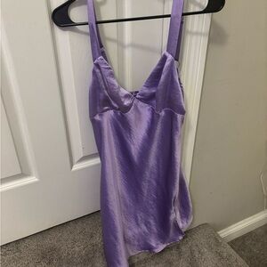 Princess Polly Purple Satin Chemise with V-Neck